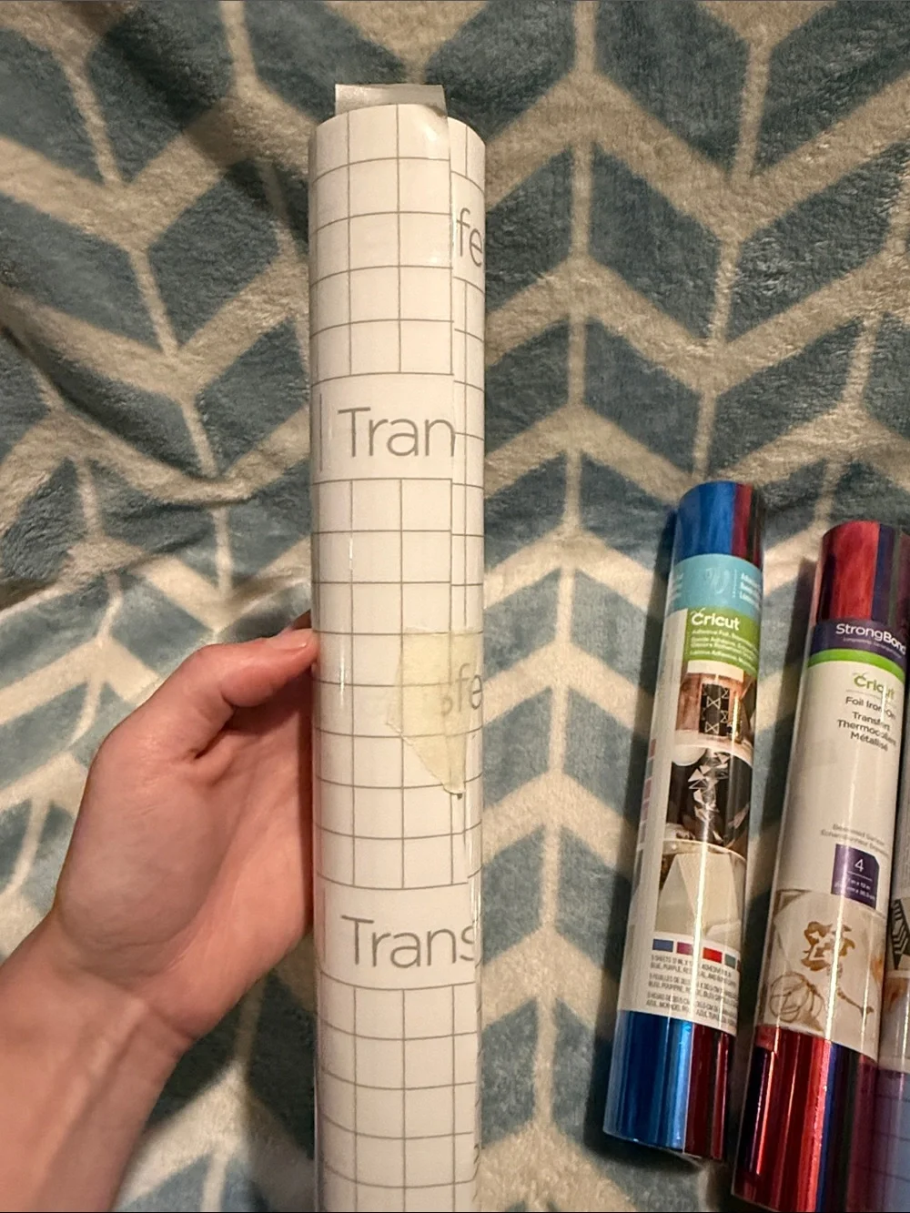 Cricut Assorted Craft Vinyl Rolls in Blue, Red, Black, Silver, White BUNDLE.